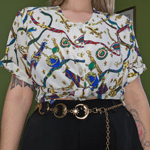 Load image into Gallery viewer, 80s Chain Print Blouse