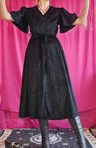 1970s Black Velvet Dress