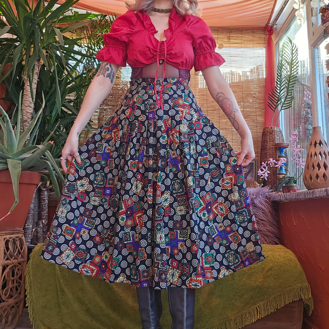 80s High Waisted Midi Skirt