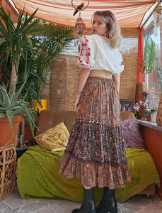 Vintage Embroidered Milkmaid Crop