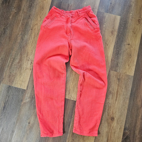 90s Ribbed Coral Stretch Jean's