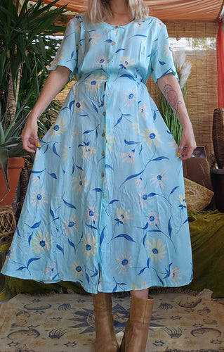 90s Floral Midi Dress