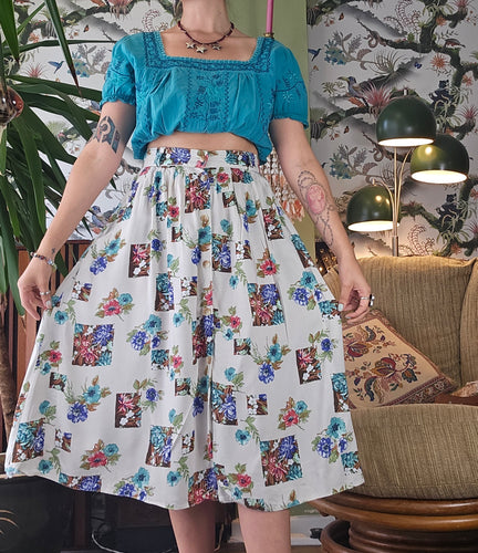 90s Cottage Core Midi Skirt