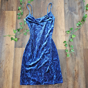 Y2K Velvet Cowl Neck Dress