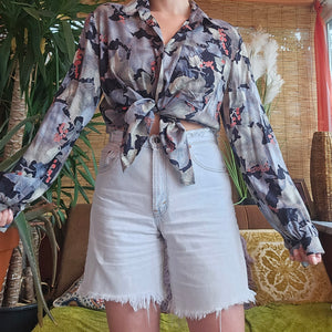 90s Botanical Blouse