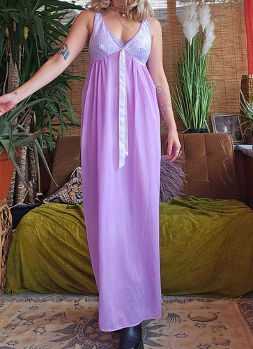 70s Lilac Slip Dress