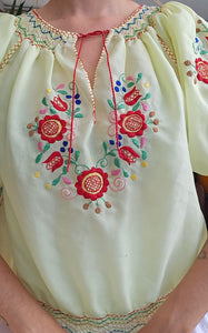 Vintage Hand Embroidered Hungarian Blouse