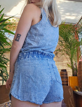 Load image into Gallery viewer, 90s Lace Up Denim Romper