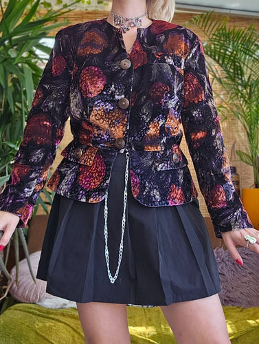 80s Velvet Peplum Blazer