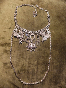 'Silver Sun' Treasure Charm Choker