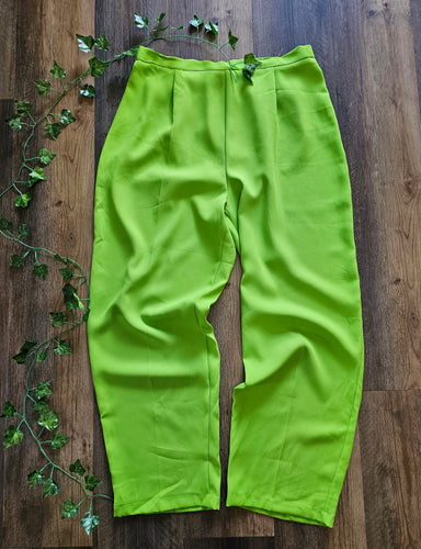 90s High Waisted Lime Green Trousers