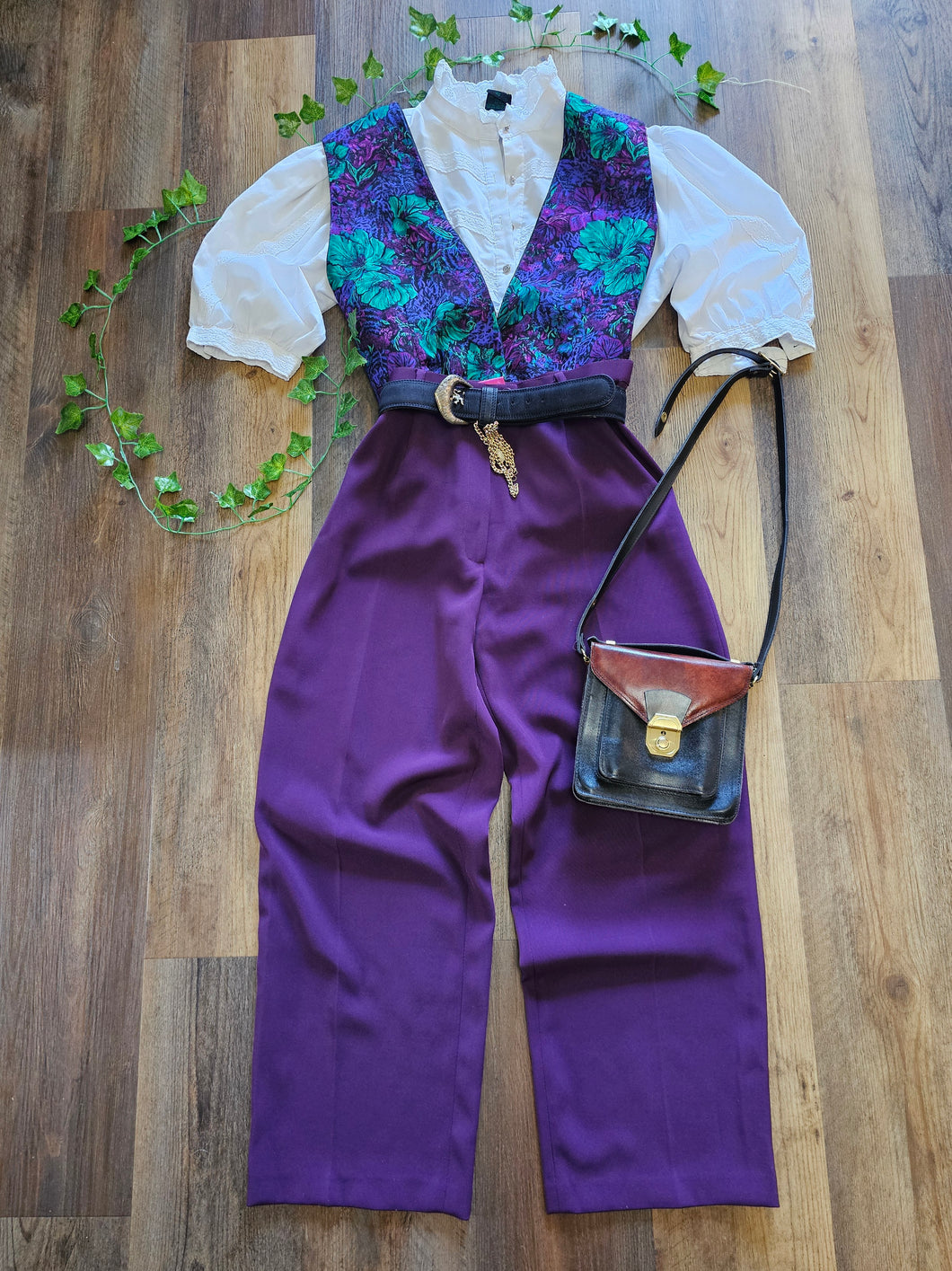 90s Plum High Waisted Trousers