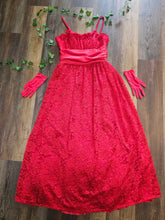 Load image into Gallery viewer, 1970s Red Lace Milkmaid Gown