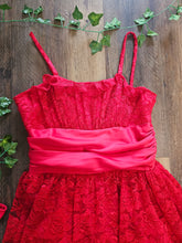 Load image into Gallery viewer, 1970s Red Lace Milkmaid Gown