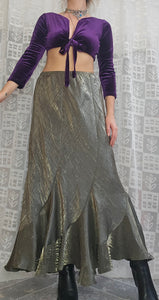 Vintage Olive Mermaid Midi Skirt