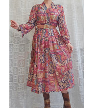 Load image into Gallery viewer, 80s Belted Midi Dress