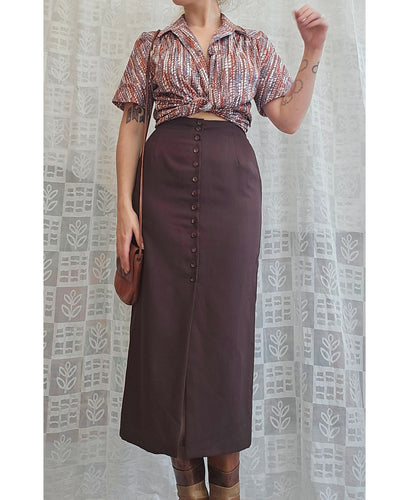 90s High Waisted Button Down Skirt