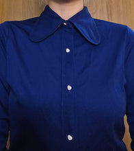 Load image into Gallery viewer, 70s Navy Blouse