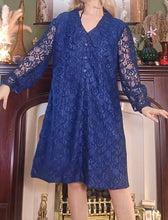 Load image into Gallery viewer, 1970s Lace Winter Dress