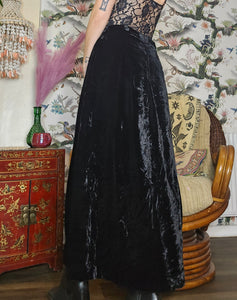 1970s Deep Velvet Midi Skirt