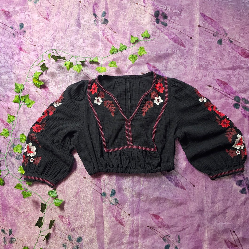 Y2K Embroidered Milkmaid Crop Tpp