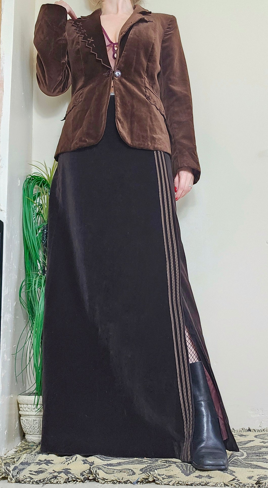 70s Velvet Maxi Skirt