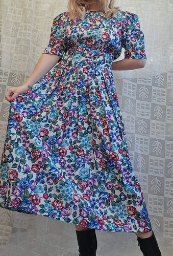 80s Floral Cottage Core Dress