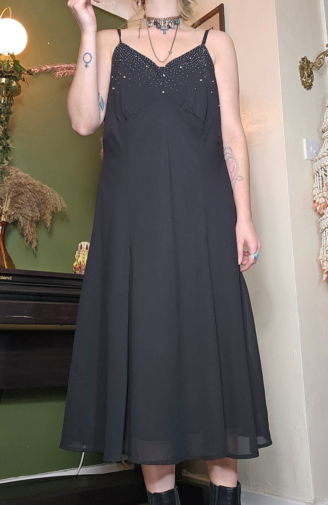 Y2K Beaded Slip Dress