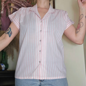 80s Pinstriped Blouse