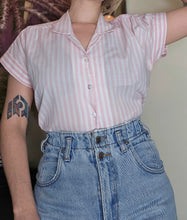 Load image into Gallery viewer, 80s Pinstriped Blouse