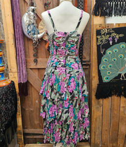 80s Floral Midi Dress