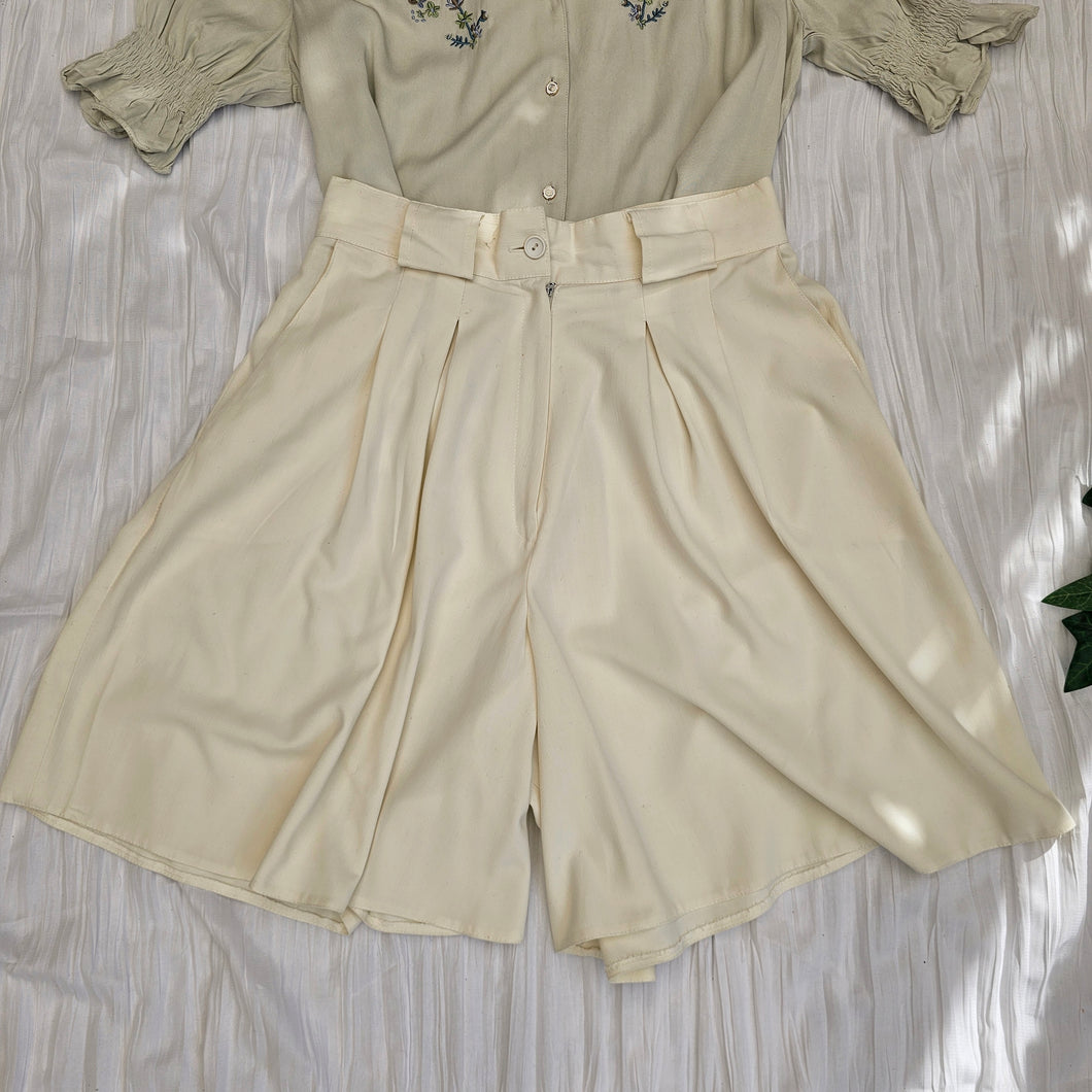 80s High Waisted Pleated Culottes