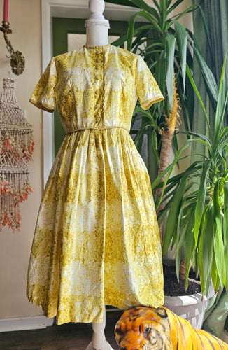 1950s Hydrangea Tea Dress