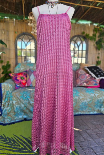 90s Crochet Midi Dress