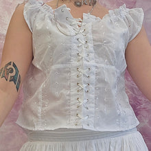 Load image into Gallery viewer, Y2K Lace Up Milkmaid Top