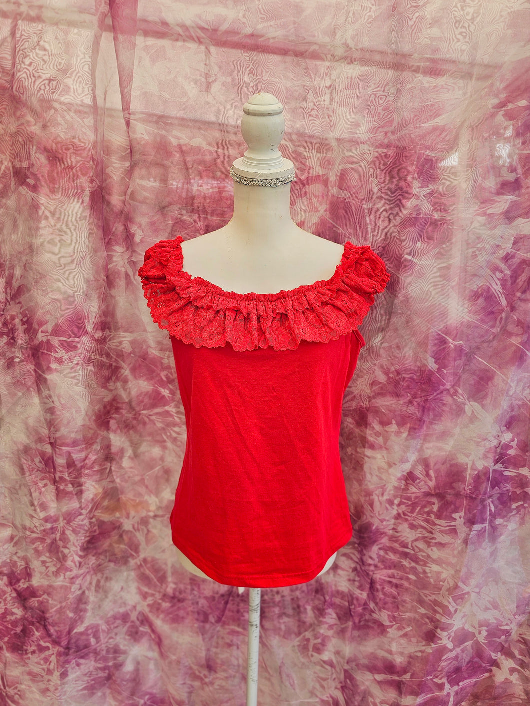 Y2K Lace Trim Top