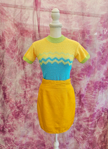 80s Mustard Skirt