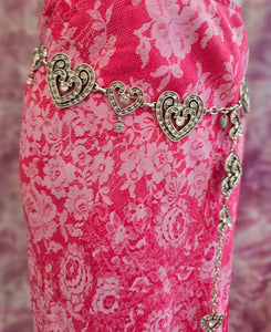 Y2K Lace Print Midi Skirt
