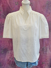 Load image into Gallery viewer, Vintage Eyelet Trim Blouse