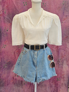 Vintage Eyelet Trim Blouse