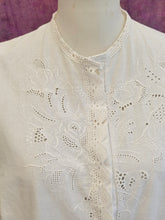 Load image into Gallery viewer, Vintage Embroidered Cotton Grandad Blouse