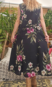90s Floral Midi Dress