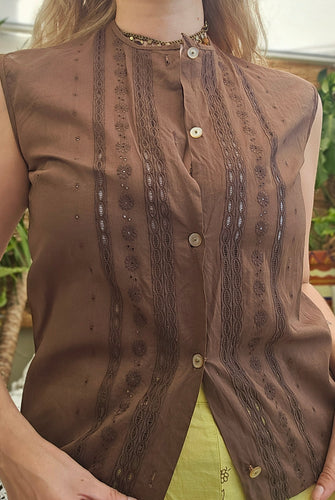 1960s Brown Blouse
