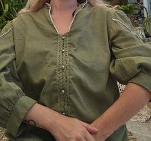 Load image into Gallery viewer, Vintage Hand Dyed Cottage Blouse