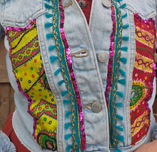 Load image into Gallery viewer, Peace and Love Denim Jacket