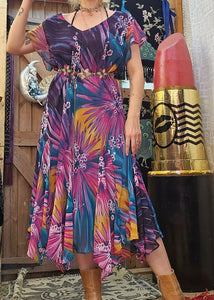 Vintage Asymmetrical Midi Dress