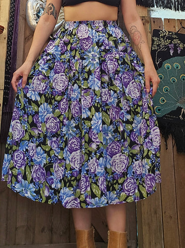 90s Floral Midi Skirt