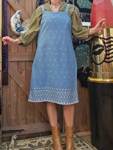 90s Denim Pinafore Dress