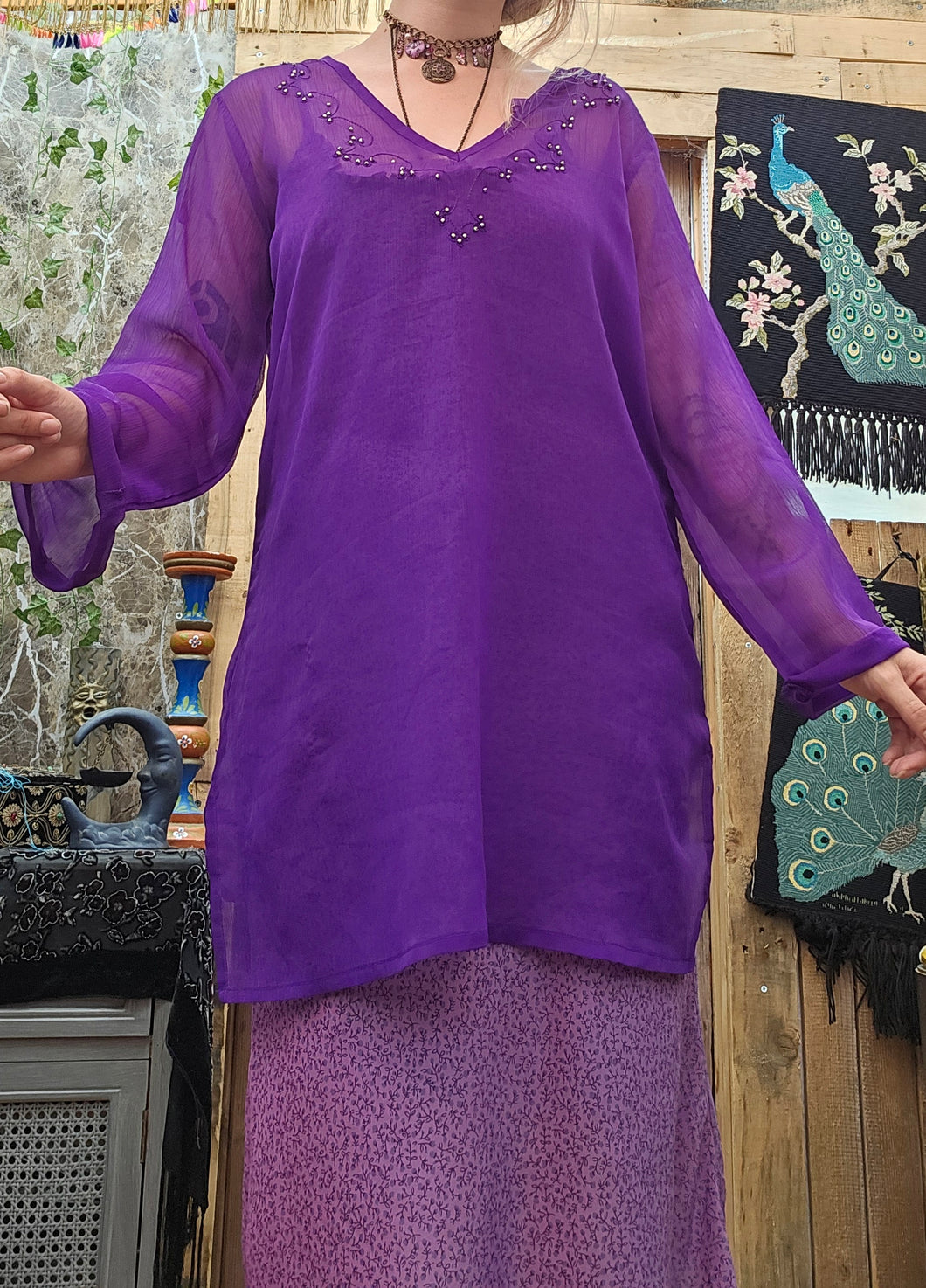 Y2K Sheer Tunic