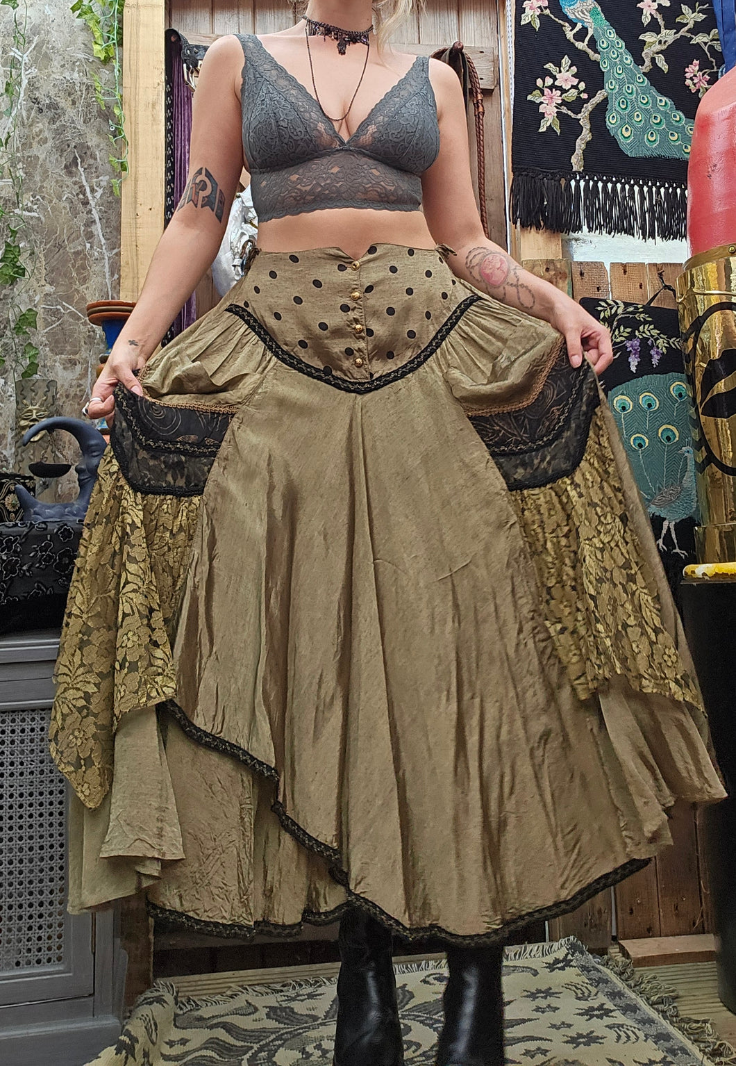 Vintage Asymmetrical Whimsigoth Skirt